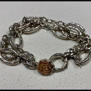 Tacori sterling silver links bracelet with gold seal toggle